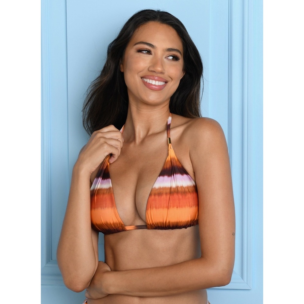 NWT La Blanca Women's Upon Horizon Halter Bikini Top 6 Ombre Triangle Swimwear
